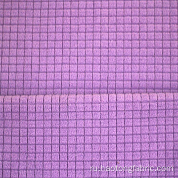Пурпурная клетчатая жаккардовая трикотажная матовая флисовая ткань